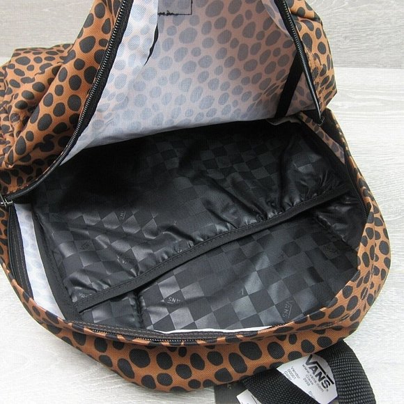 Vans Old Skool H20 Backpack School Travel Bag 22L Brown Black Animal Print NEW - Picture 9 of 12